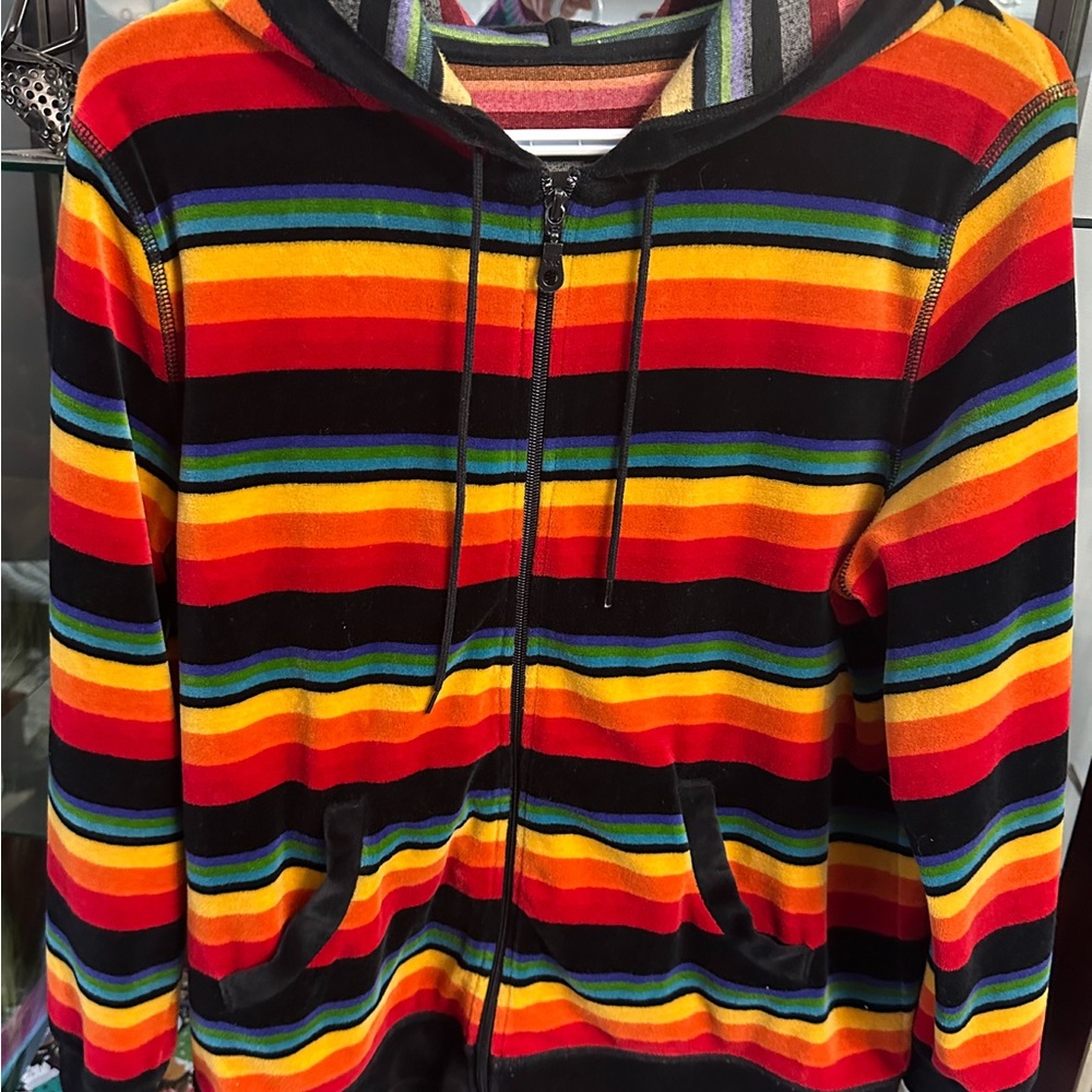 Colorful Striped Zip-Up Hoodie